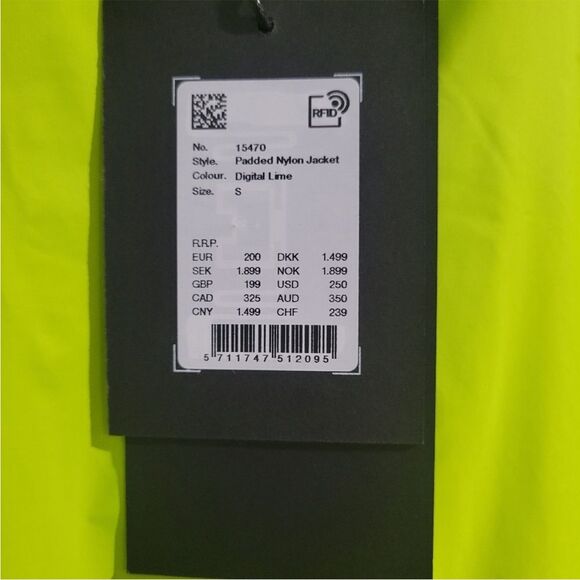 RAINS Padded Nylon Jacket ☔️ Digital Lime☔️ insulated ☔️ unisex ☔️ small - Picture 7 of 7